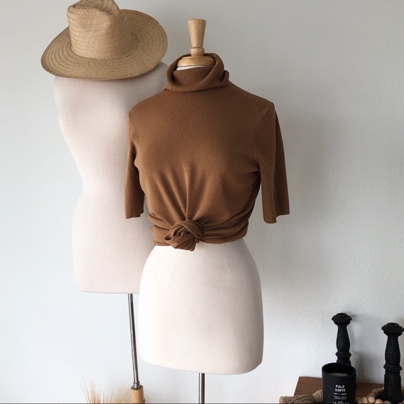 BROWN RIBBED ANNE KLEIN TOP NWT